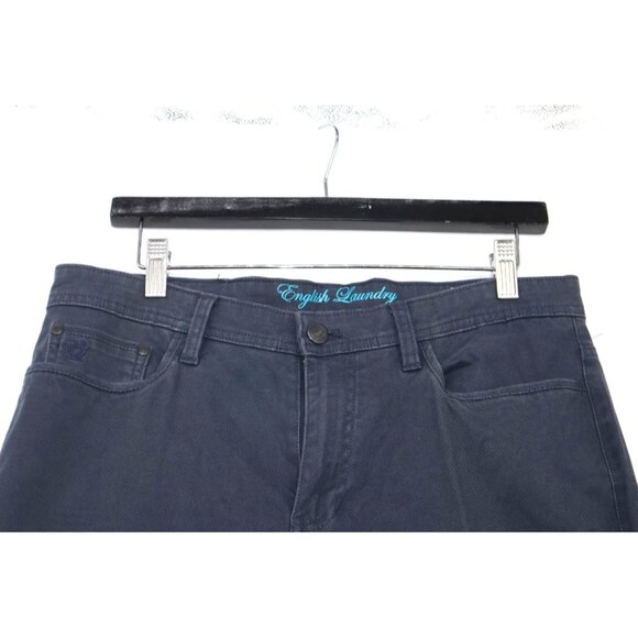 English Laundry Mens Navy Straight Fit Pants 32 X 30 Academia Office Flat Front - Picture 6 of 13